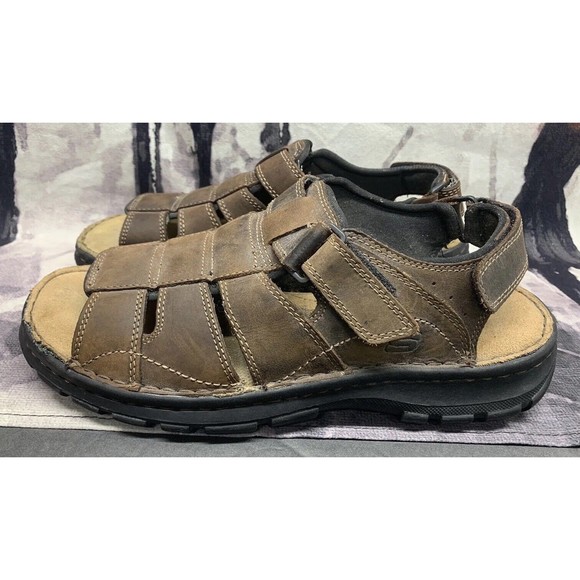 Skechers Men's Brown Leather Gladiator Fisherman Sandals 60395 Size 10 - Picture 3 of 13